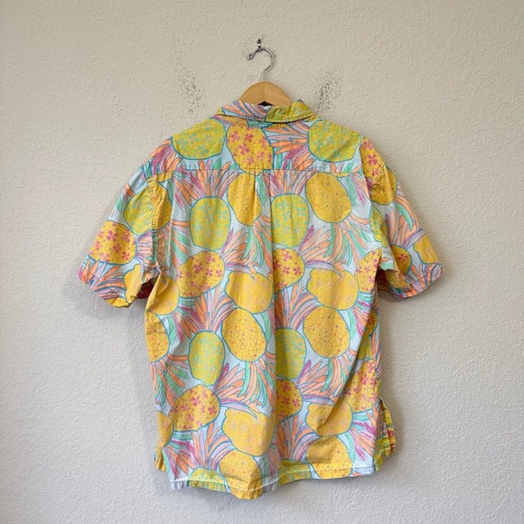 THE NUTTER from CHUBBIES S/S Pop Over Pineapple Hawaiian Polo Shirt Multi - Picture 4 of 7